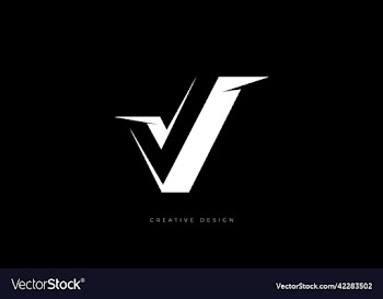 letter design v wing shape creative logo