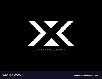 letter design x negative space arrow icon