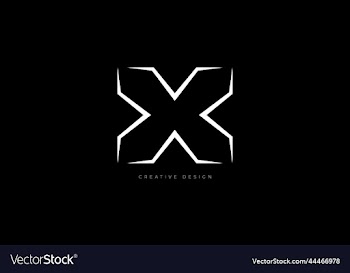 letter design x negative space logo brnad