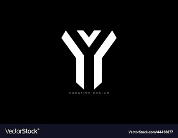 letter design yv negative space creative logo