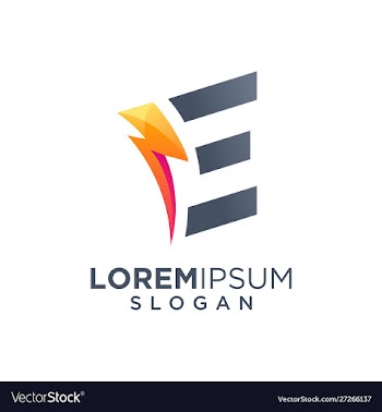 Letter e bolt logo design vector image