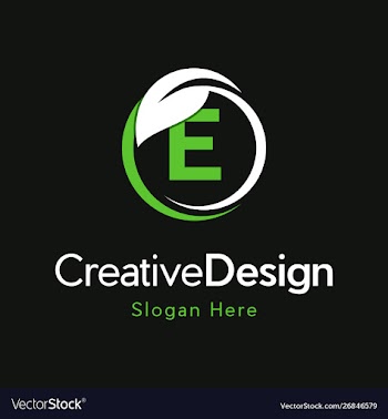 Letter e circle leaf creative business logo vector image