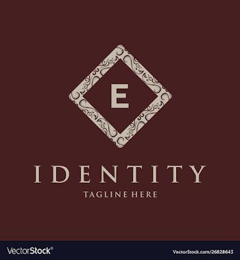 Letter e frame luxury creative business logo vector image