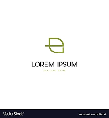 Letter e leaf creative ecology logo design vector image
