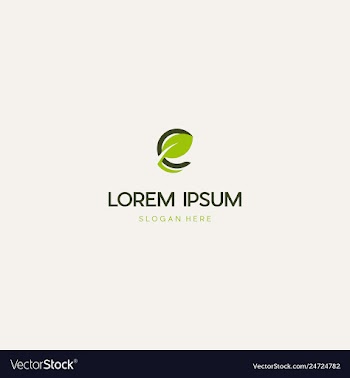 Letter e leaf creative ecology logo design vector image