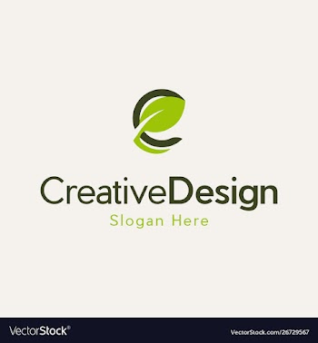 Letter e leaf naturally creative business logo vector image
