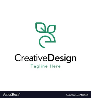 Letter e leaf naturally logo vector image