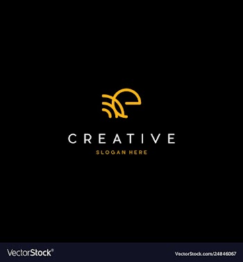 Letter e line creative business logo design vector image