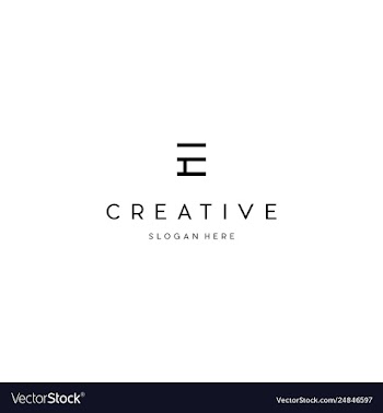 Letter e line creative business logo design vector image
