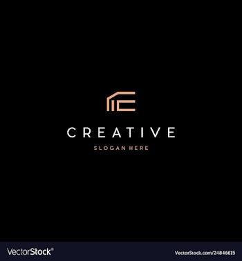 Letter e line creative business logo design vector image