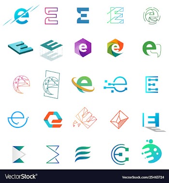 letter e logo design template for business brand