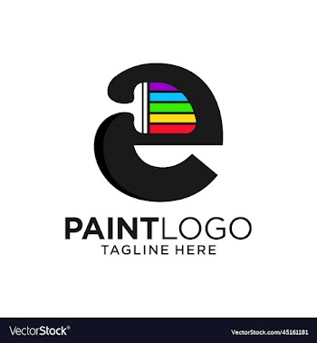 letter e paint logo design