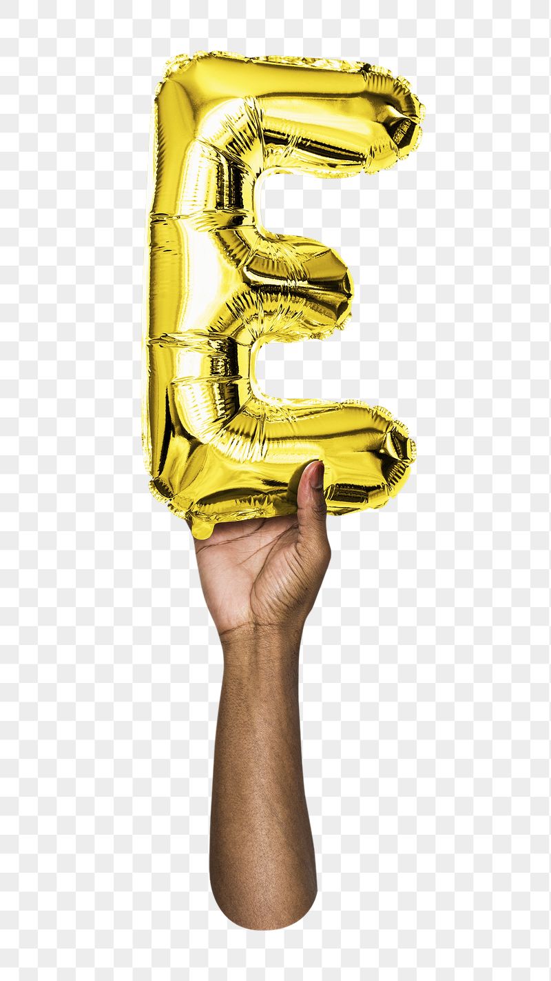 Letter E png gold balloon | Free PNG - rawpixel