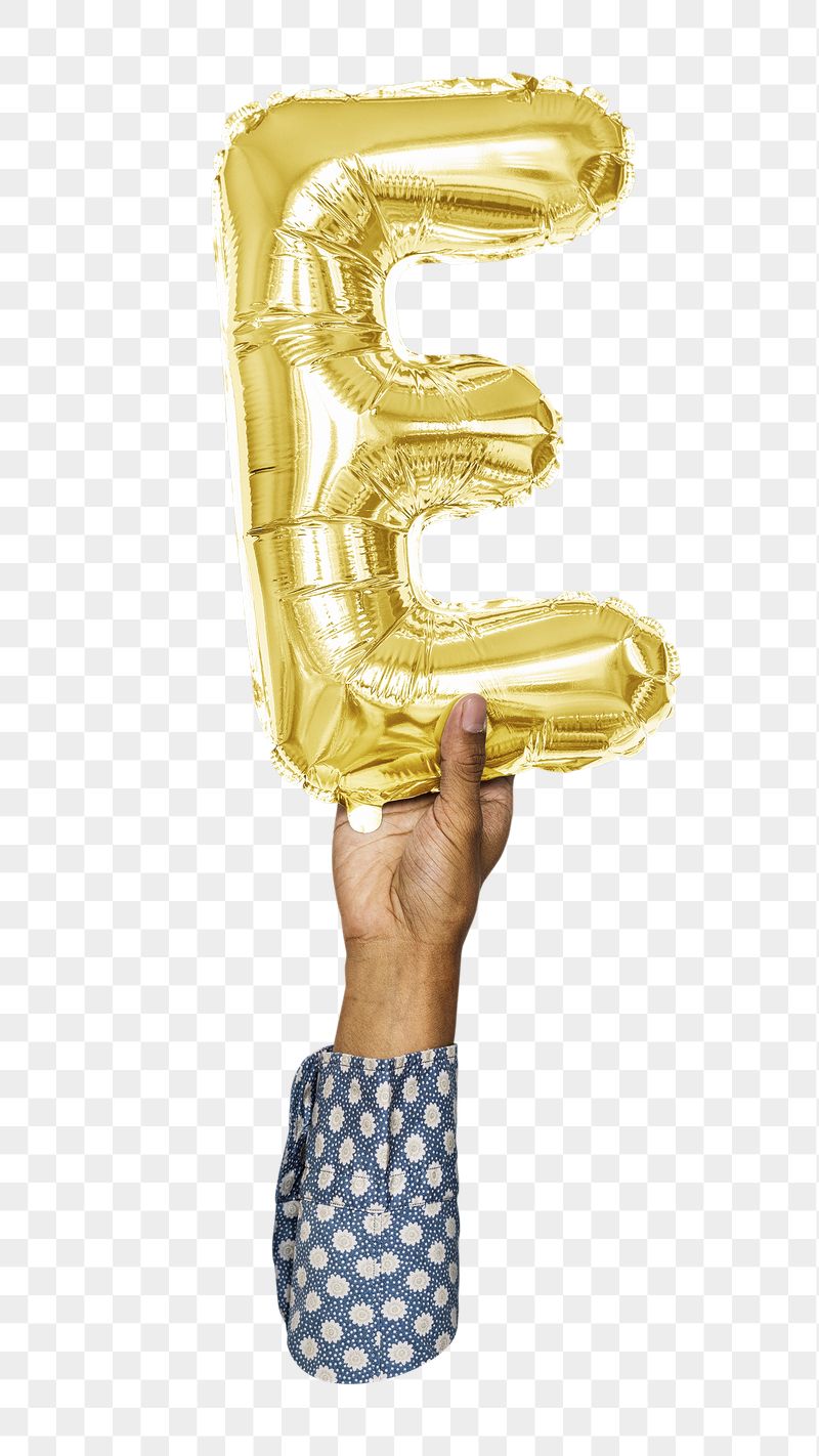 Letter E png gold balloon | Free PNG - rawpixel
