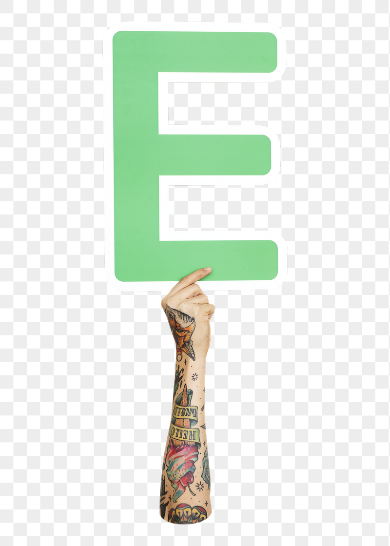 Letter E png hand holding | Free PNG - rawpixel