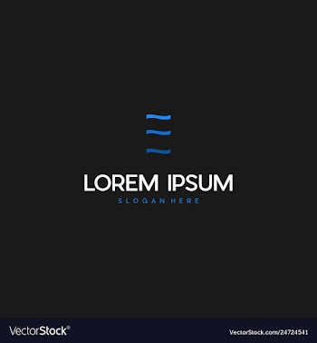 Letter e water blue creative business logo vector image