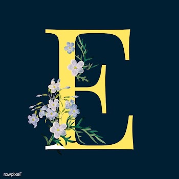 Letter E with blossoms | Free stock vector - 544909