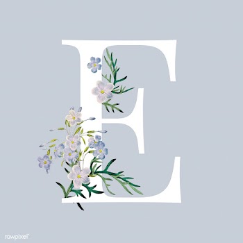 Letter E with blossoms | Free stock vector - 544964