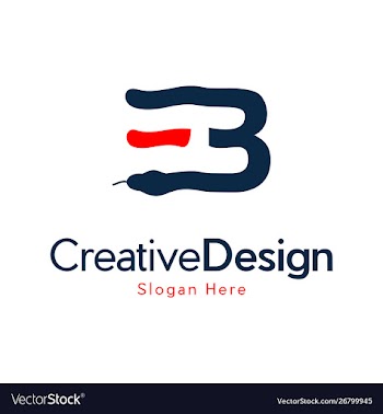 Letter eb with snake creative business logo vector image