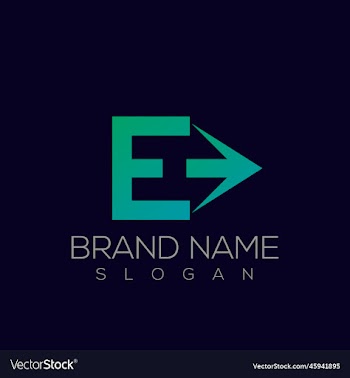 letter eh or he arrow logo template