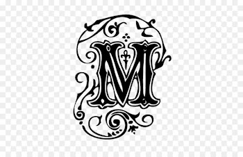 Letter English alphabet Rubber stamp Initial - arabesque 