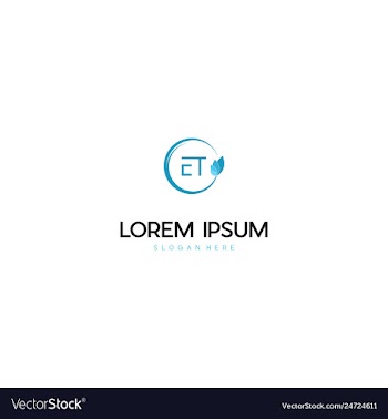 Letter et in recycle leaf creative business logo vector image