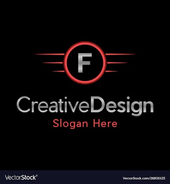Letter f automotive creative business logo vector image