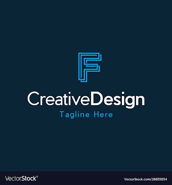 Letter f circuit modern logo vector image