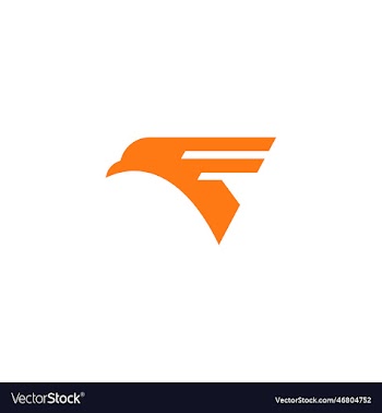 letter f falcon eagle head logo sign design