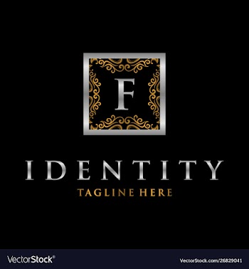 Letter f frame luxury creative business logo vector image