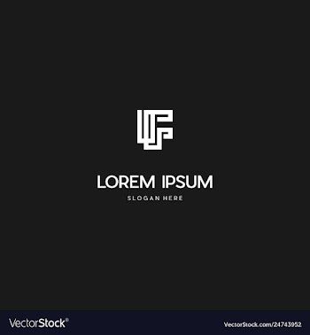 Letter f line creative business logo design vector image