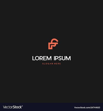 Letter f line creative business logo design vector image