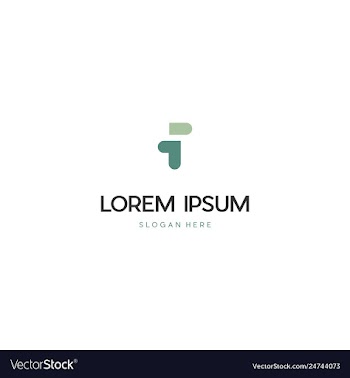 Letter f line creative business logo design vector image