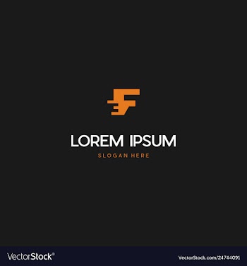 Letter f line creative business logo design vector image