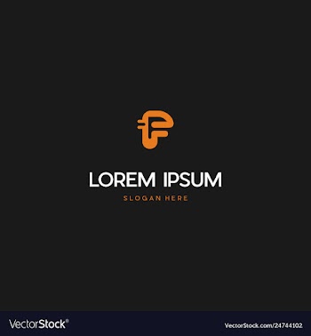 Letter f line creative business logo design vector image