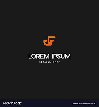 Letter f line creative business logo design vector image