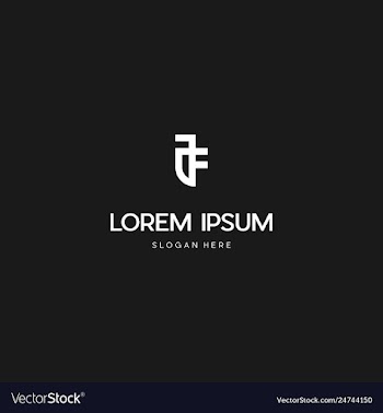 Letter f line creative business logo design vector image