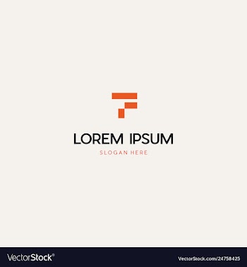 Letter f line creative business logo design vector image