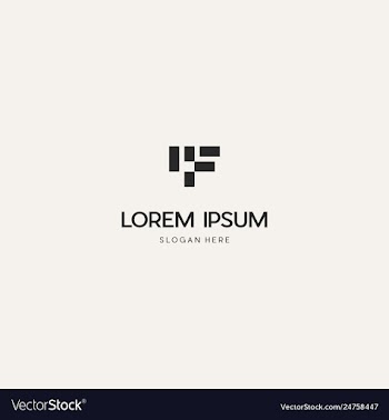 Letter f line creative business logo design vector image