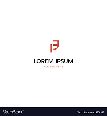 Letter f line creative business logo design vector image