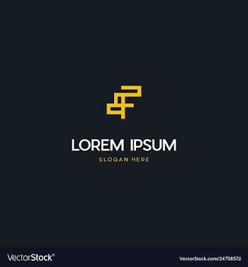 Letter f line creative business logo design vector image
