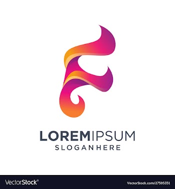 Letter f logo design vector image