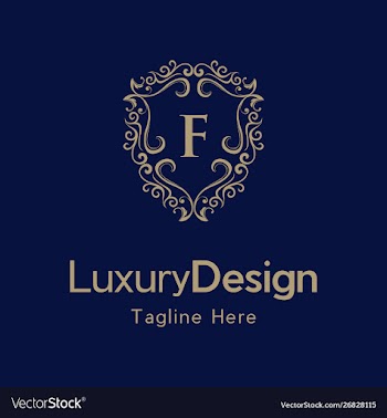 Letter f luxury shield frame creative business log vector image