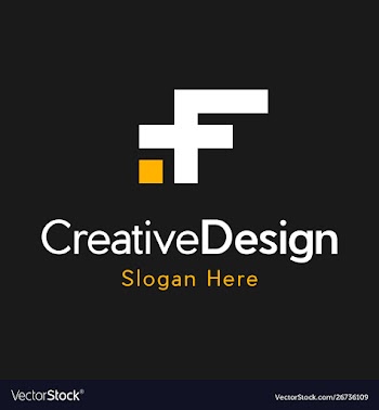 Letter f media pixel creative business logo vector image