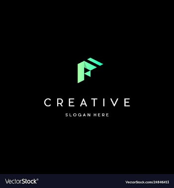 Letter f media tech creative business logo design vector image