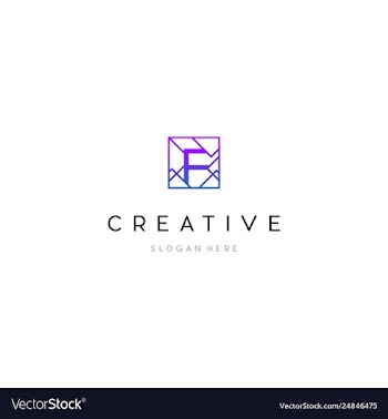 Letter f media tech creative business logo design vector image