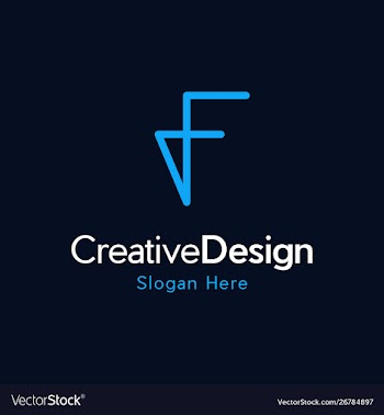 Letter f outline creative business logo vector image