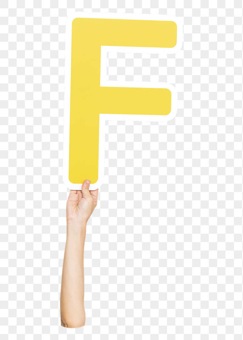 Letter F png hand holding | Free PNG - rawpixel