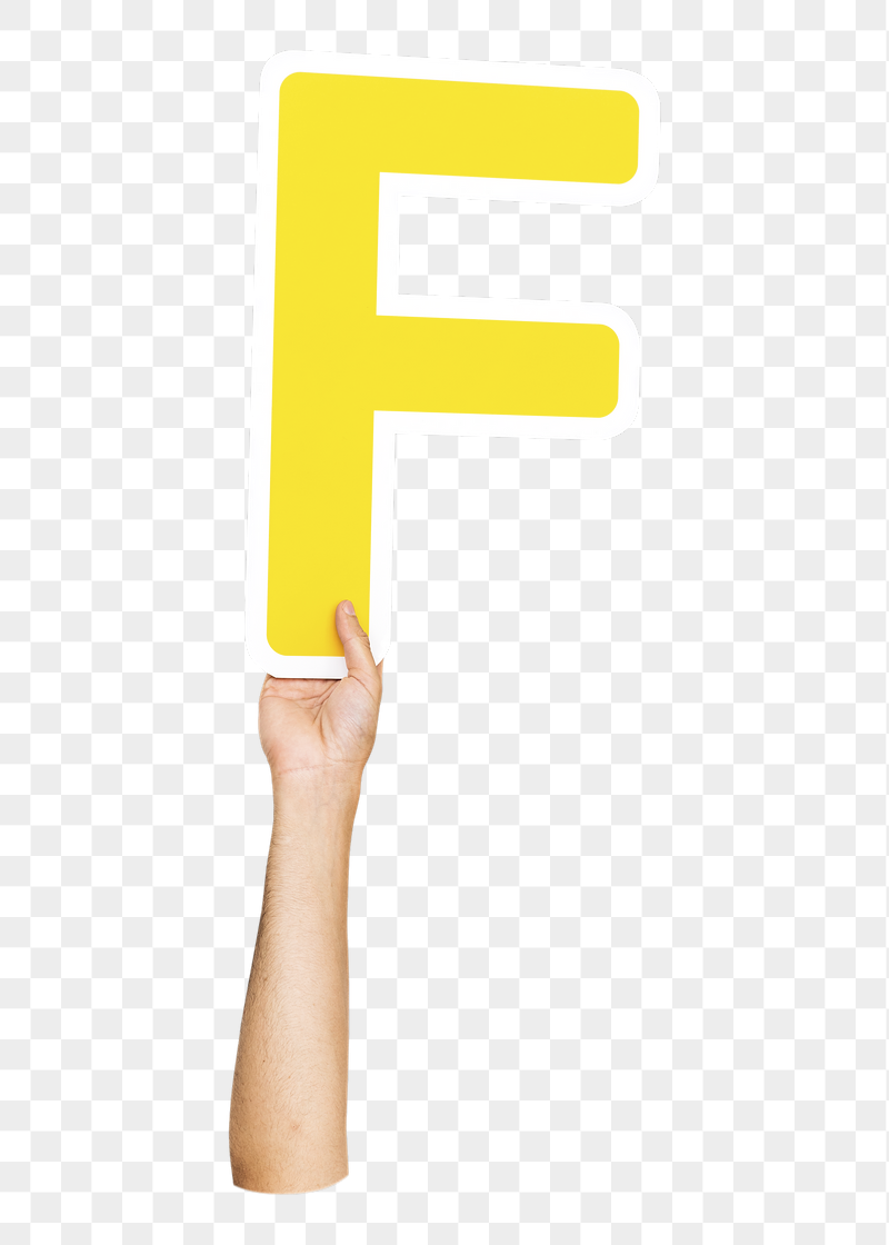 Letter F png hand holding | Free PNG - rawpixel