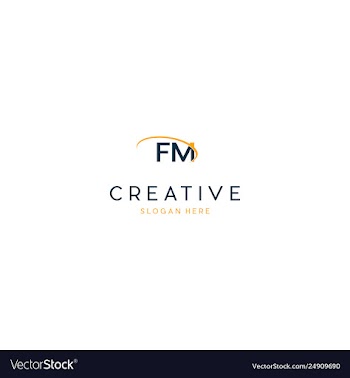 Letter fm creative business logo design vector image